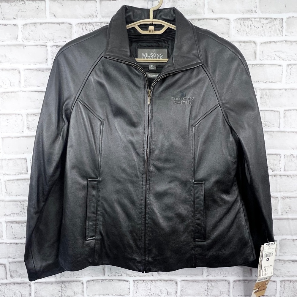 Wilsons Leather Black Men's Full-Zip Leather Jacket